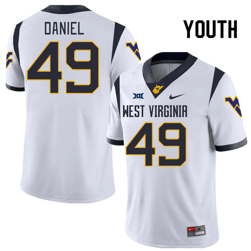 Youth #49 Zyir Daniel West Virginia Mountaineers College 2024 New Uniforms Football Jerseys Stitched